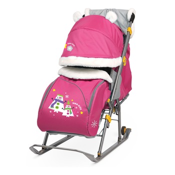 Carucior sanie ND6 S/R , Nika, Roz Carucior sanie ND6 S/R , Nika, Roz