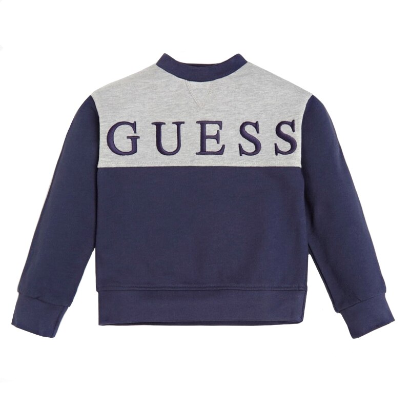 Bluza baieti Guess Kids, gri cu bleumarin, 18 ani
