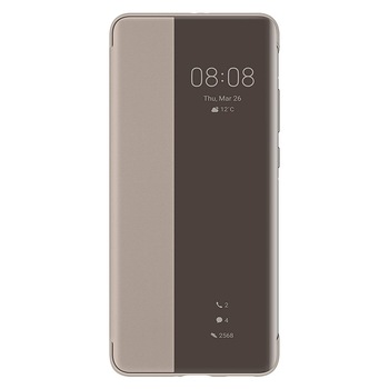 Husa Originala Smart View pentru Huawei P40 Pro, Flip Cover, PU + PC, Bej Husa Originala Smart View pentru Huawei P40 Pro, Flip Cover, PU + PC, Bej