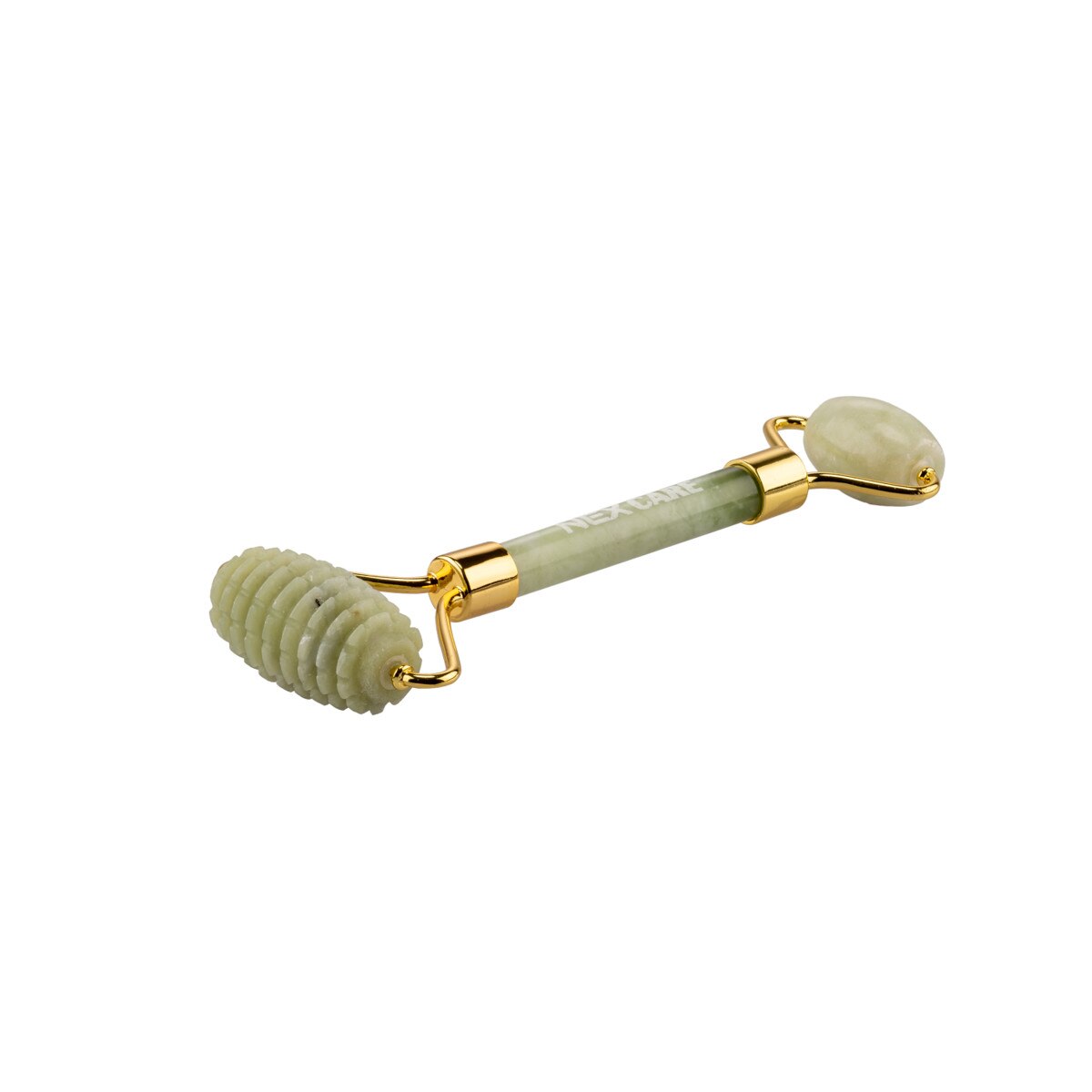 Rola JAD NEX CARE pentru masaj facial si corporal, Jade Roller, Jad Natural cu functii antirid, anticearcane, lifting si tratamente faciale, Verde