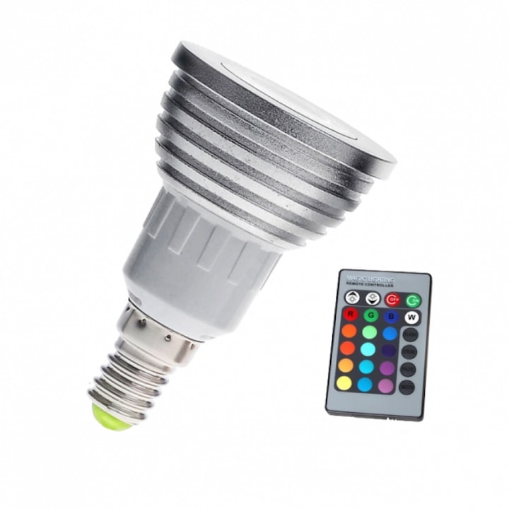 RGB LED Színváltós Lámpaizzó Távirányítóval E14 Foglalattal