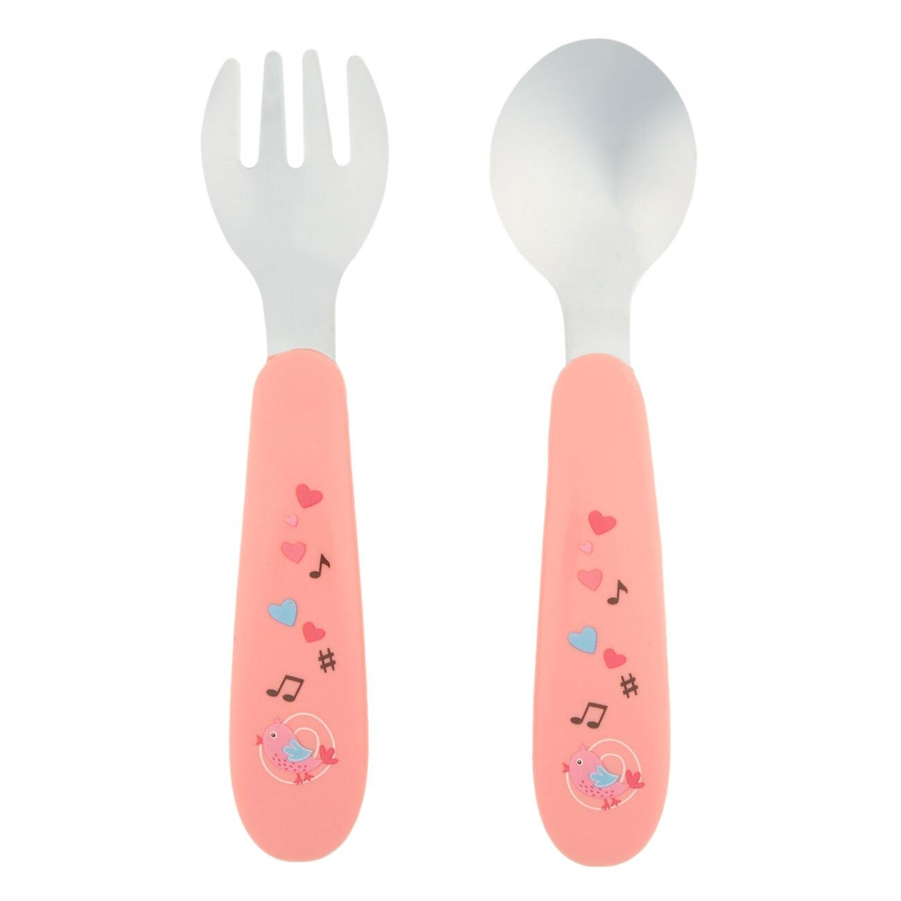 Set lingurita si fruculita, Zola, pink bird