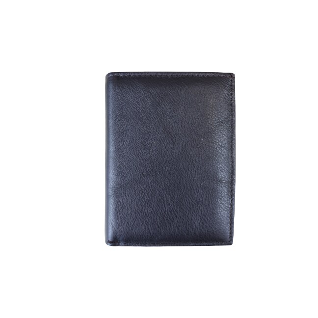 Portofel din piele naturala, Model Slim, Tip Carte, Hassion, F061 Dark Brown