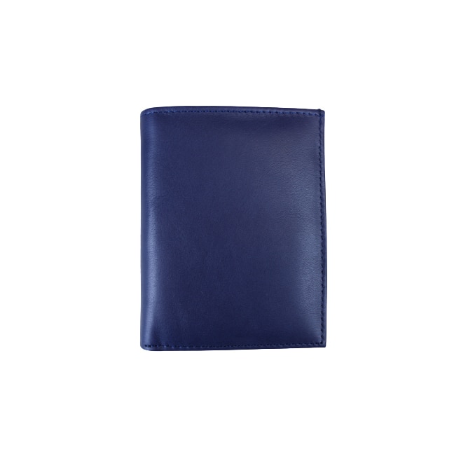 Portofel din piele naturala, Model Slim, Tip Carte, Hassion, F061 Blue