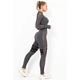 Set fitness 2 piese, Herablum®, Fox Ash Black, cusaturi subtiri, material elastic, modelator, marime M, 38-40 EU