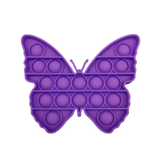 Jucarie antistres din silicon, Pop it now, forma Fluture Mov, 13 cm, Urban Trends ®