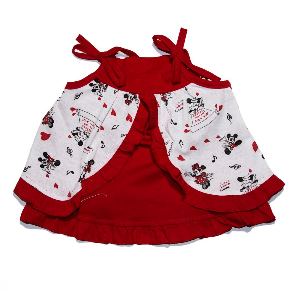 Rochie fete Pifou, 2-3 luni, rosu-alb