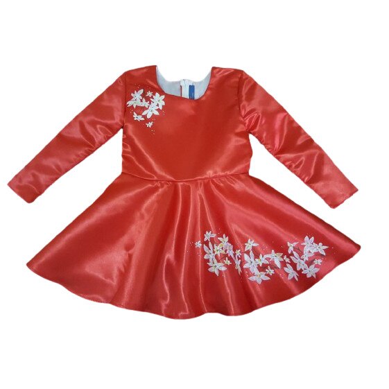 Rochita rosie 2-3 ani pictata manual model iasomie