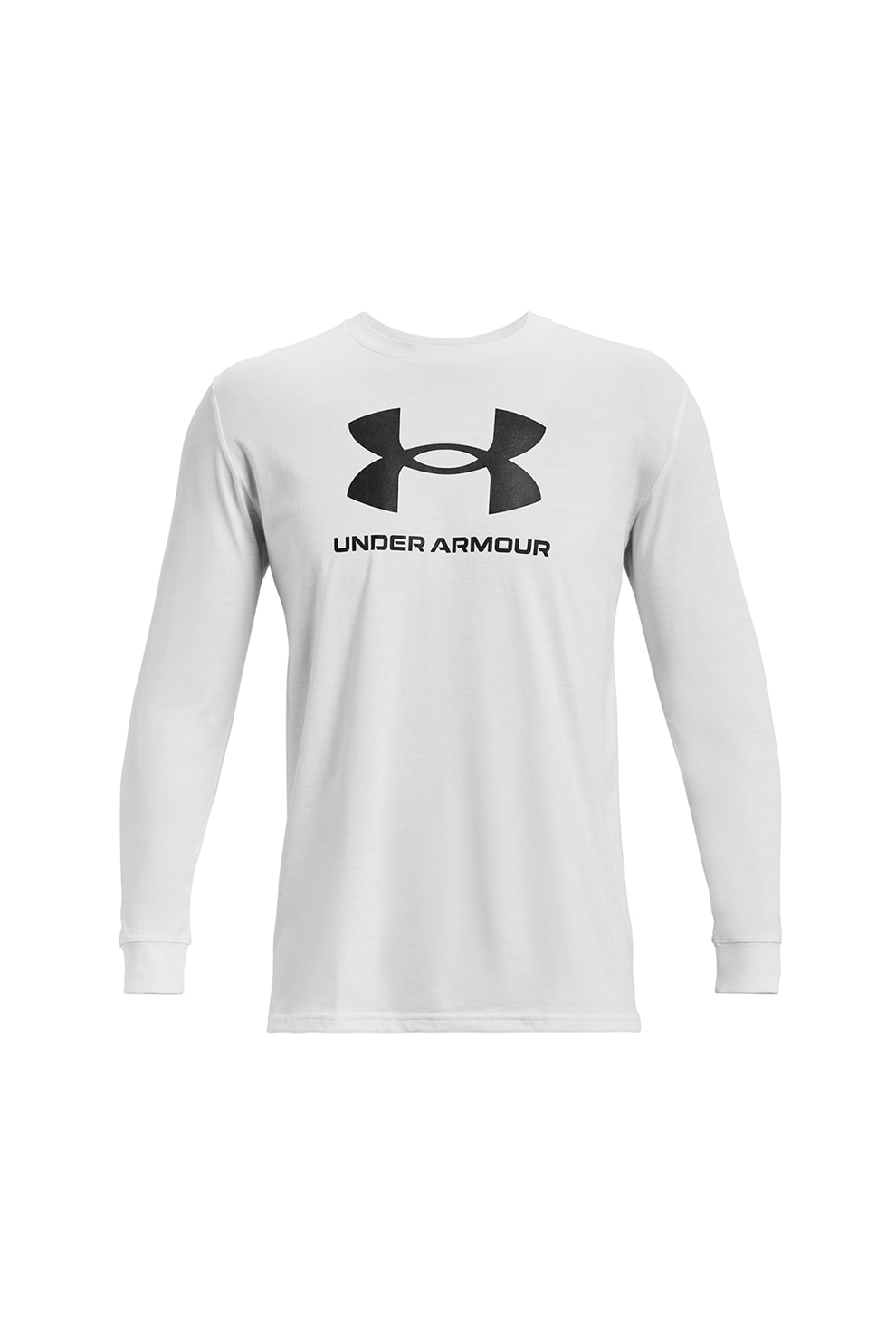 Under Armour, Bluza lejera cu imprimeu logo, penru fitness, Alb/Negru, 3XL