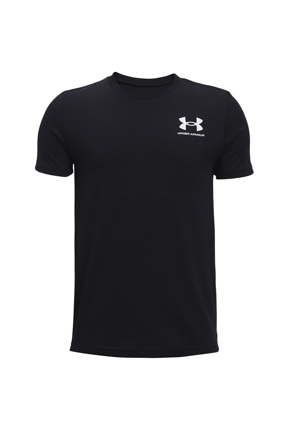 Under Armour, Tricou cu detaliu logo, pentru fitness Sportstyle, Negru/Alb