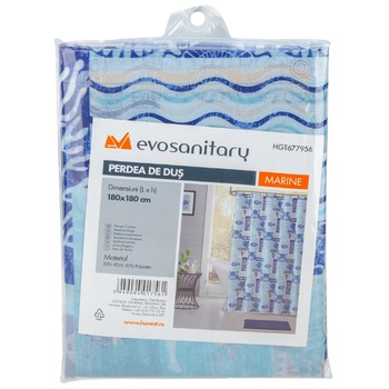 Perdea de dus Evosanitary 677956 model Pesti, 1.8x1.8 m Perdea de dus Evosanitary 677956 model Pesti, 1.8x1.8 m