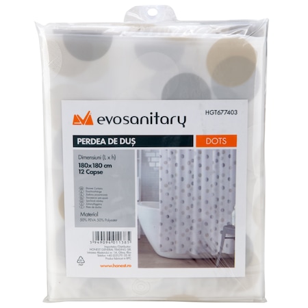 Perdea de dus Evosanitary 677403 model Ceruri, 1.8x1.8 m