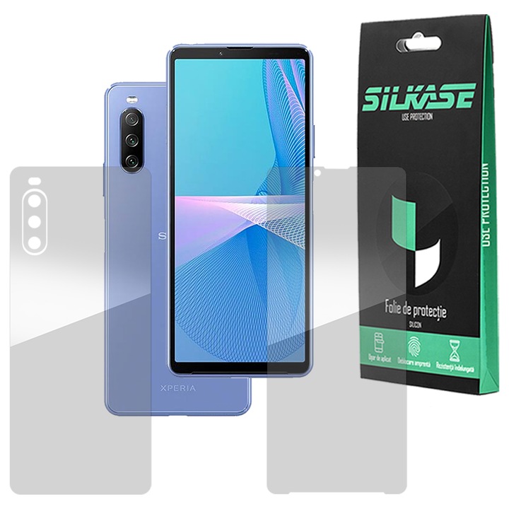 Комплект 2 фолиа SILKASE за Sony Xperia 10 III, защита на телефона, възобновяем силикон