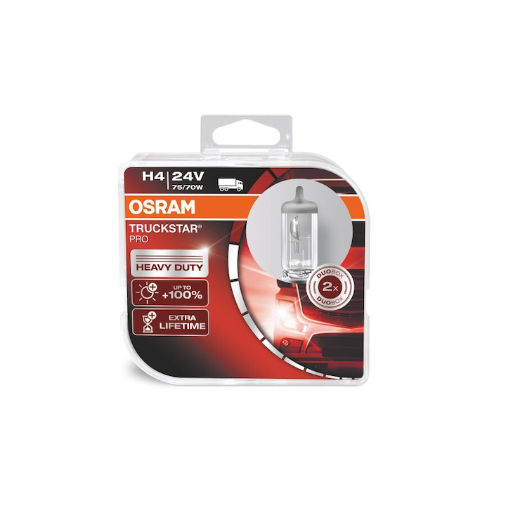 Osram - Halogén izzók, 2db szett, H4 Truckstar Pro 24V, 75 / 70W