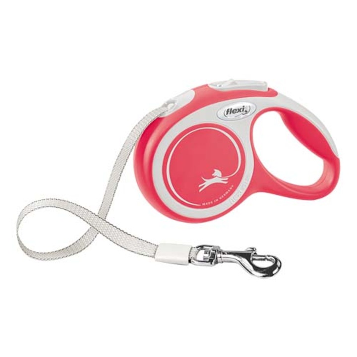 Lesa caini, New Comfort, Flexi, pana la 12 kg, marime XS, 3 metri, Rosu