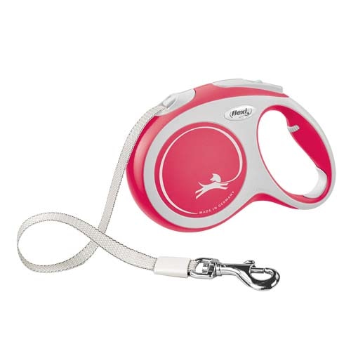 Lesa caini, New Comfort, Flexi, pana la 60 kg, marime L, 5 metri, Rosu