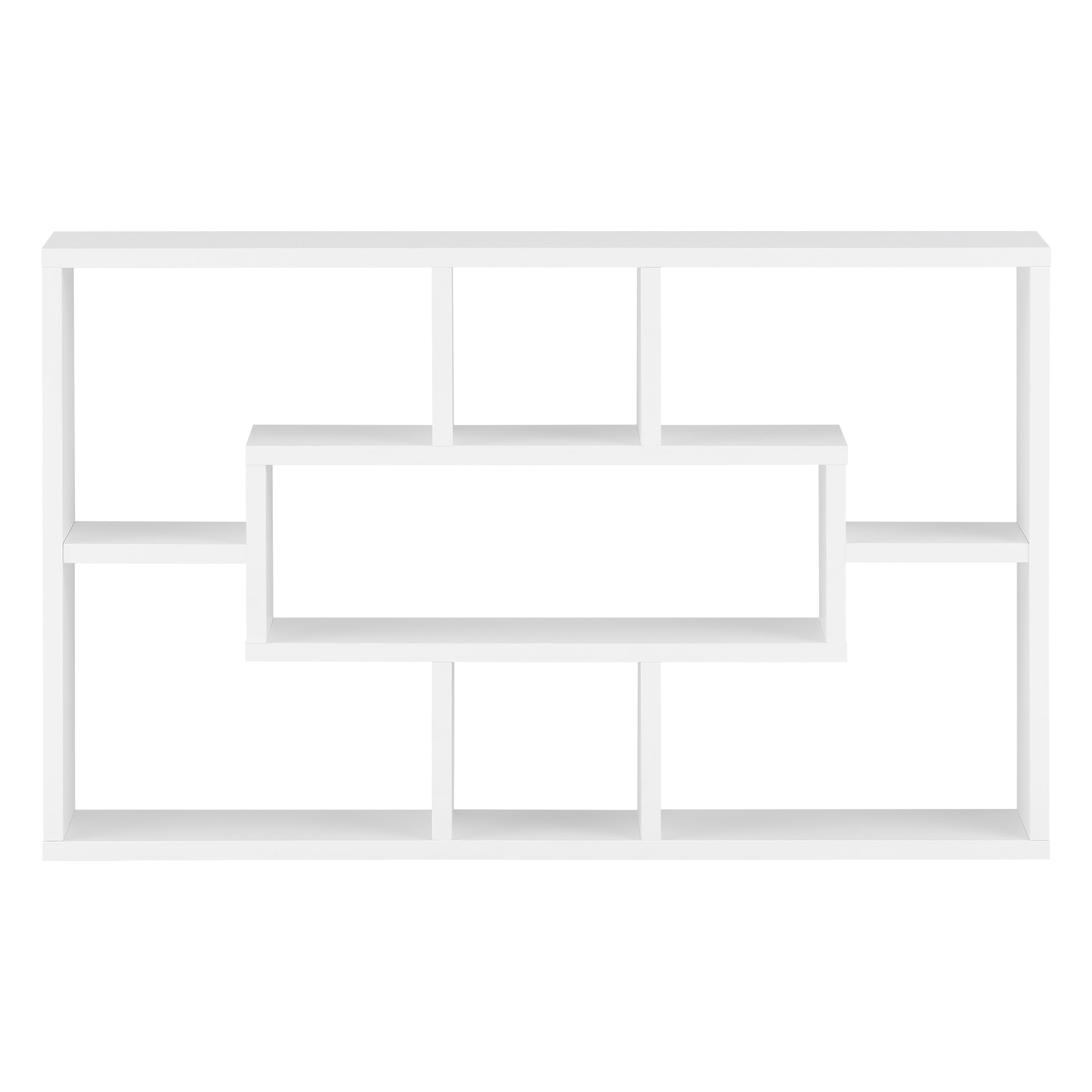 Raft perete Qinngua W, en.casa, 77 x 10 x 48 cm, PAL melaminat, 7 Kg, alb mat lacuit