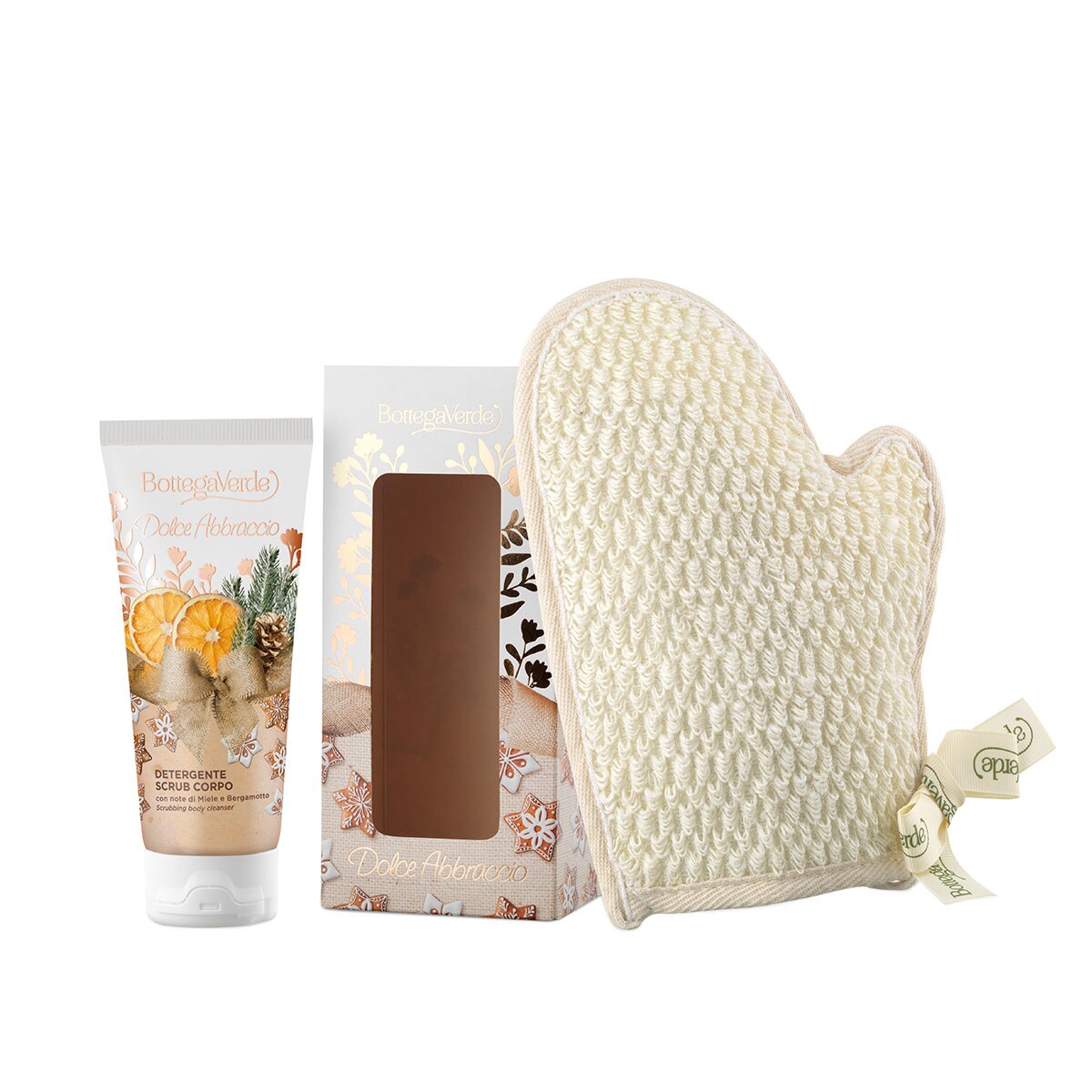 Set cadou femei, exfoliere corp cu aroma de miere si bergamota - Dolce Abbracio, 100 ML, Bottega Verde