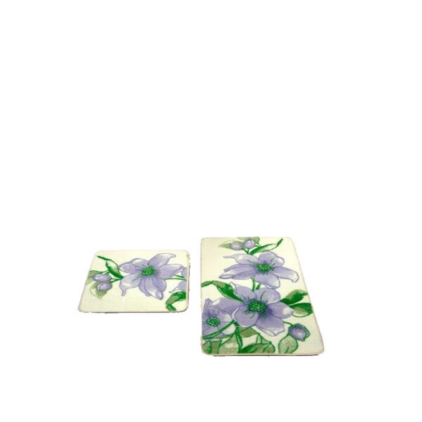 Set 2 covorase baie poliamida 60x100 cm, 55x60 cm, Tac, Azalea