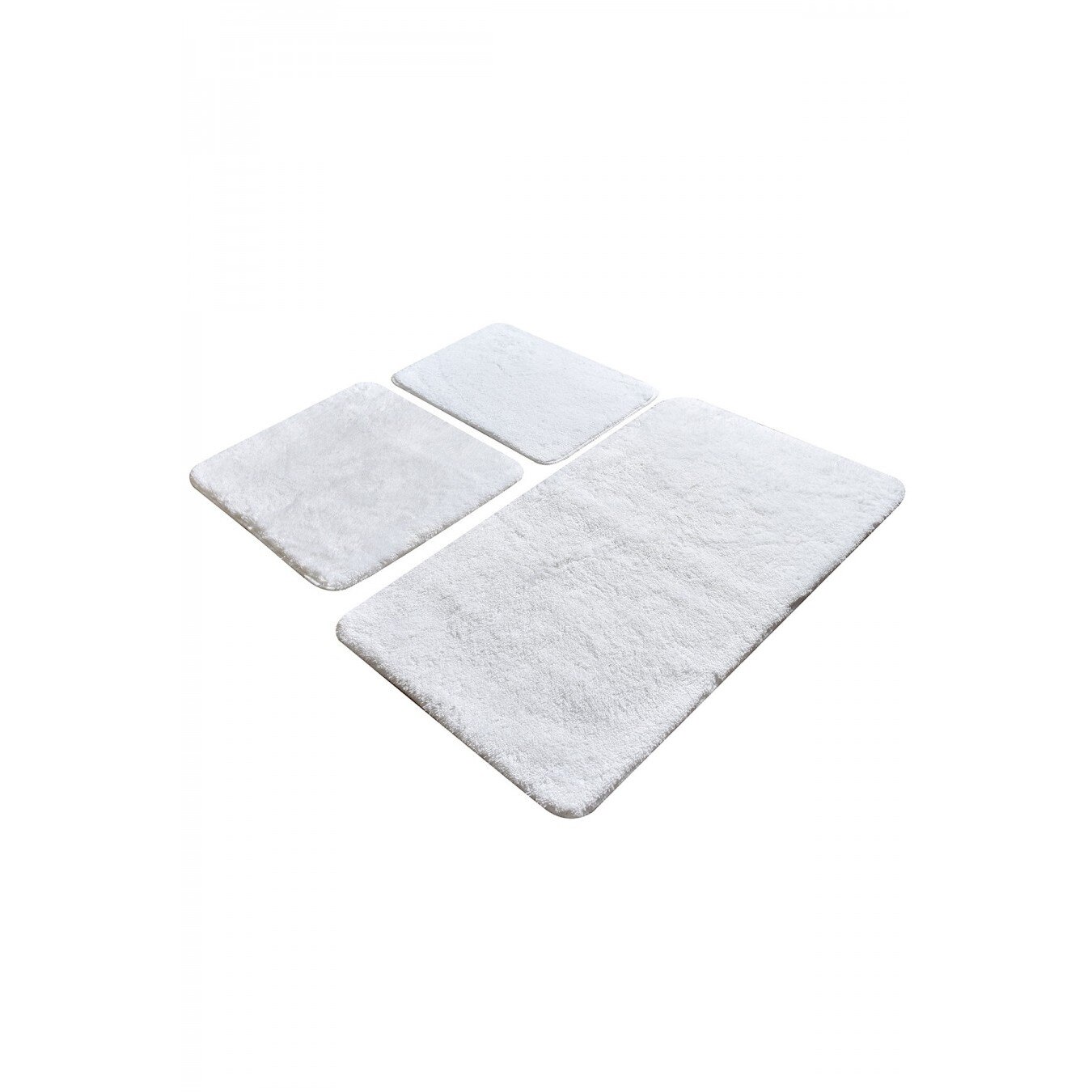 Set 3 covorase baie acril 60x100cm, 50x60 cm, 40x60 cm, Alessia Home, Havai Alb