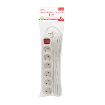 Prelungitor Delight 6 prize, cu intrerupator, 5 m Prelungitor Delight 6 prize, cu intrerupator, 5 m