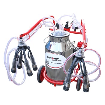 Aparat de muls vaci 2 posturi bidon 40L inox Breckner Germany Aparat de muls vaci 2 posturi bidon 40L inox Breckner Germany