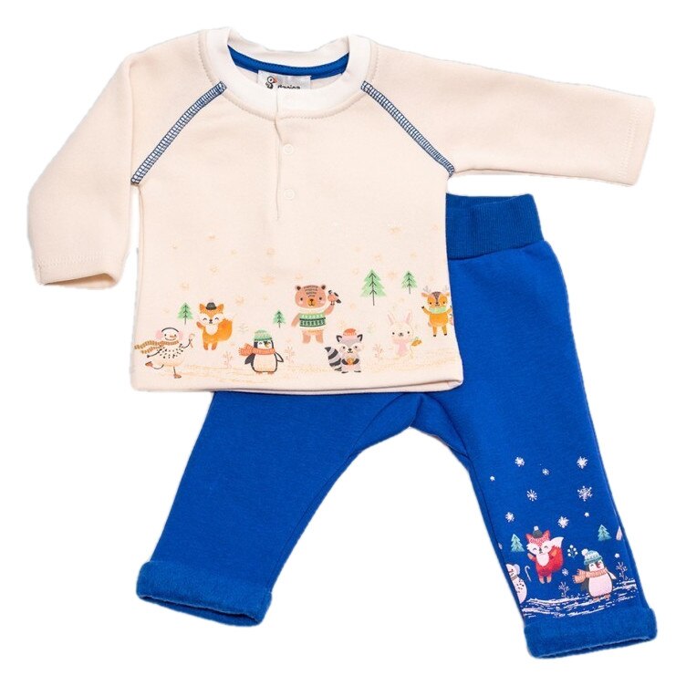 Set 2 piese baieti LITTLE FRIENDS, Color, 68cm, 6luni