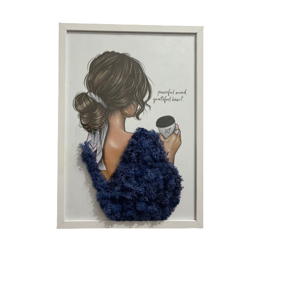 Tablou Beautiful Girl cu licheni stabilizati, 32 x 23 cm