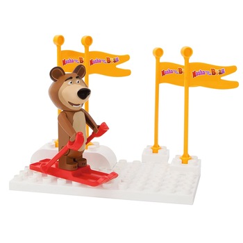 Set cuburi Masha si ursul, Ursul la ski 14 piese PlayBig Set cuburi Masha si ursul, Ursul la ski 14 piese PlayBig