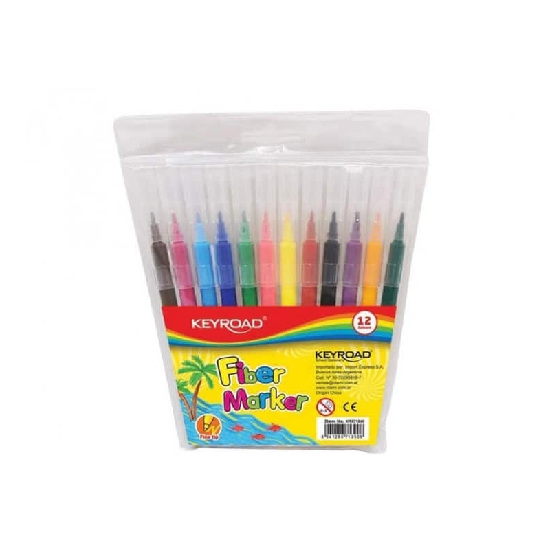 Carioca 12 culori Keyroad Washable pe blister - eMAG.ro