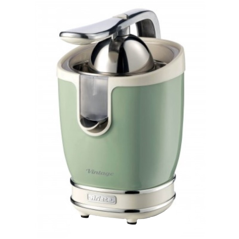 Storcator de citrice 0413CR/GR Vintage, Ariete, putere 85W, Inox, cu maner, Crem / Verde