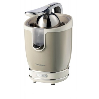 Storcator de citrice 0413 Vintage, Ariete, putere 85W, Inox, cu maner, Crem / Bej Storcator de citrice 0413 Vintage, Ariete, putere 85W, Inox, cu maner, Crem / Bej