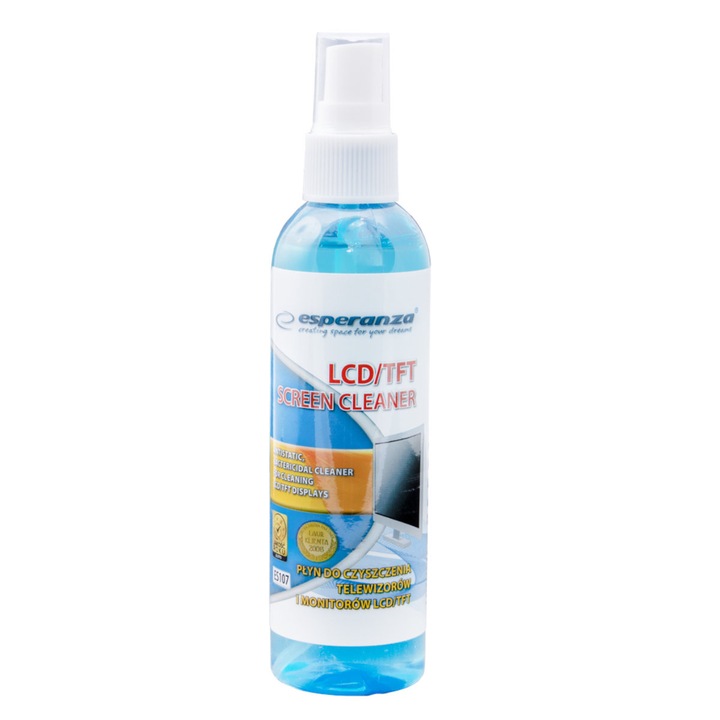 Flacon cu 100 ml de lichid de curatare anti-static, Esperanza 76681, pentru ecrane LCD / TFT