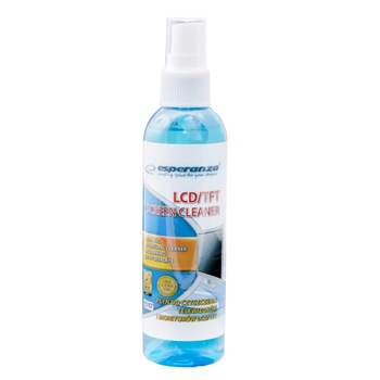 Flacon cu 100 ml de lichid de curatare anti-static, Esperanza 76681, pentru ecrane LCD / TFT Flacon cu 100 ml de lichid de curatare anti-static, Esperanza 76681, pentru ecrane LCD / TFT