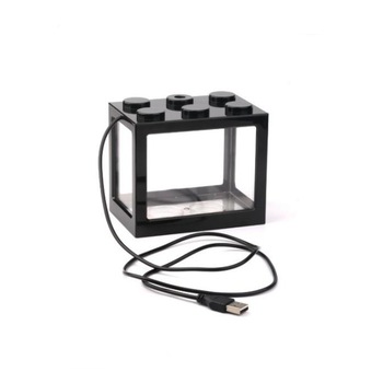 Acvariu mini din plastic, pentru pesti betta culoare negru Acvariu mini din plastic, pentru pesti betta culoare negru