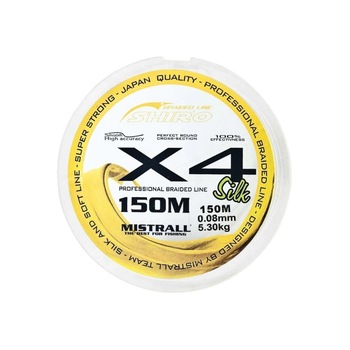 Fir textil Mistrall X4 150 m, culoare galben fluo, 0.04 mm Fir textil Mistrall X4 150 m, culoare galben fluo, 0.04 mm