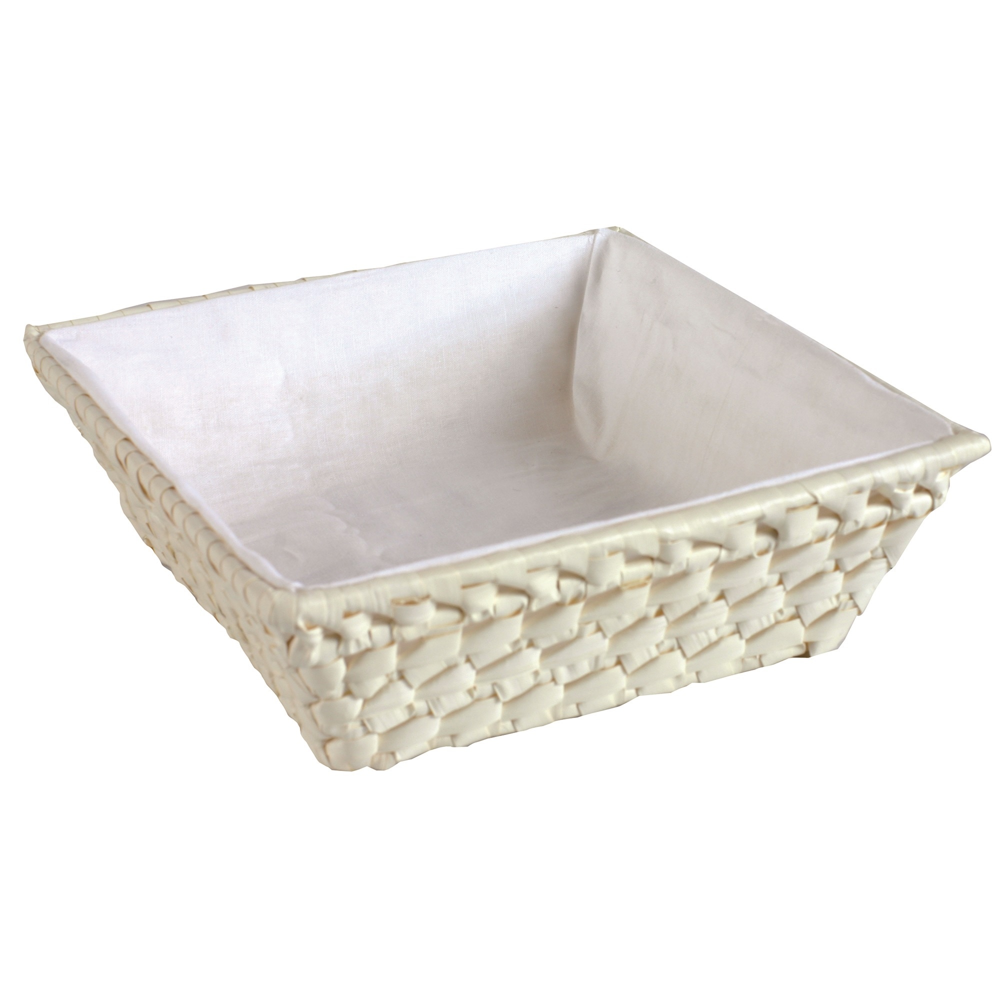 Cos patrat cu material Domotti, 22x22x7 cm