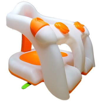Scaun de Baie Pliabil pentru Bebelusi cu Inchizator Frontal, 4 Ventuze, Salamandra Kids, Antiderapant, +6 luni, Alb/Portocaliu Scaun de Baie Pliabil pentru Bebelusi cu Inchizator Frontal, 4 Ventuze, Salamandra Kids, Antiderapant, +6 luni, Alb/Portocaliu