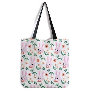 geanta tote bag pentru copii art kids iepuri cu papion  model multicolor 40 x 50 cm imagen 59_0_
0