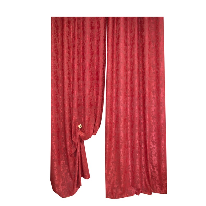 Set draperii Velaria asos bordo cu rejansa, 2*175x250 cm