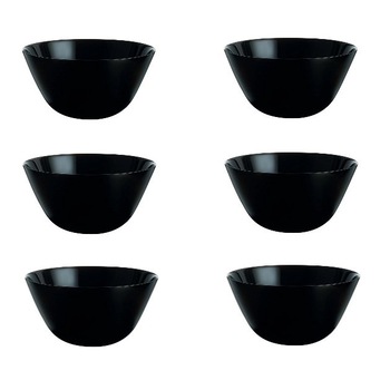 Set format din 6 boluri de servit din opal pentru supa, negru, 405 ml Set format din 6 boluri de servit din opal pentru supa, negru, 405 ml