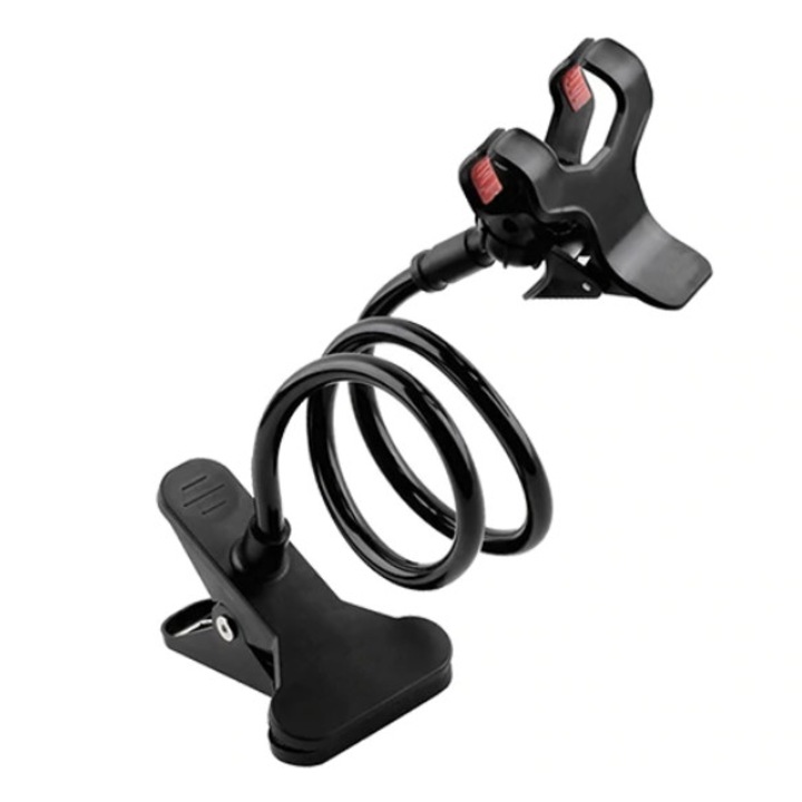 Поставка за телефон с гъвкаво рамо, ADM, Черна