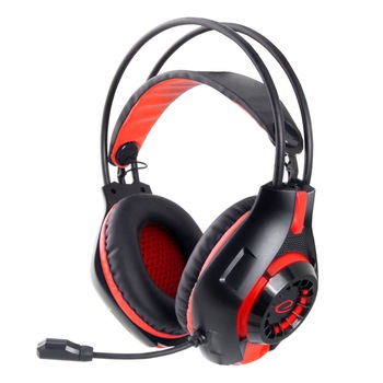 Casti gaming cu LED, Esperanza Deathstrike, cu microfon, control volum, negru cu rosu Casti gaming cu LED, Esperanza Deathstrike, cu microfon, control volum, negru cu rosu