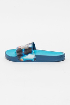 New Balance, Papuci de piele ecologica, Albastru/Oranj/Negru, 5 New Balance, Papuci de piele ecologica, Albastru/Oranj/Negru, 5