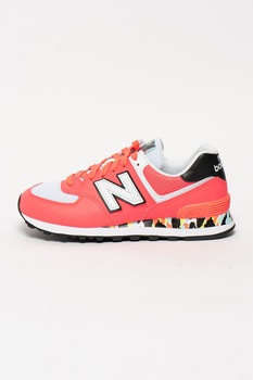 New Balance, Pantofi sport de piele ecologica cu aspect colorblock 574 New Balance, Pantofi sport de piele ecologica cu aspect colorblock 574