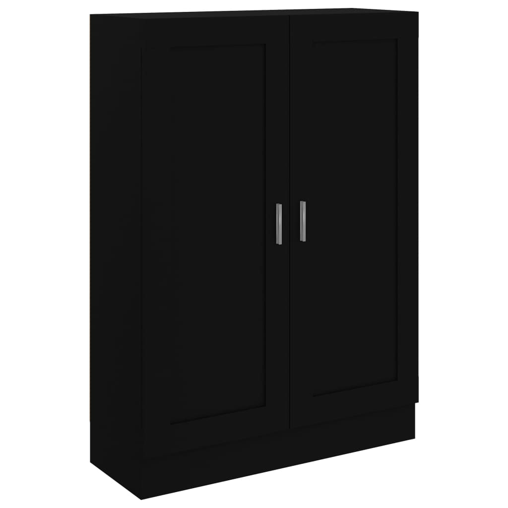 Biblioteca din pal extralucios cu 3 rafturi, vidaXL, PAL, 82.5 x 30.5 x 115 cm, Negru