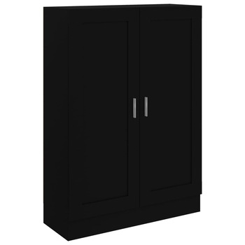 Biblioteca din pal extralucios cu 3 rafturi, vidaXL, PAL, 82.5 x 30.5 x 115 cm, Negru Biblioteca din pal extralucios cu 3 rafturi, vidaXL, PAL, 82.5 x 30.5 x 115 cm, Negru