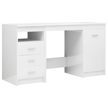 Birou din pal extralucios vidaXL, PAL, 140 x 50 x 76 cm, Alb Birou din pal extralucios vidaXL, PAL, 140 x 50 x 76 cm, Alb