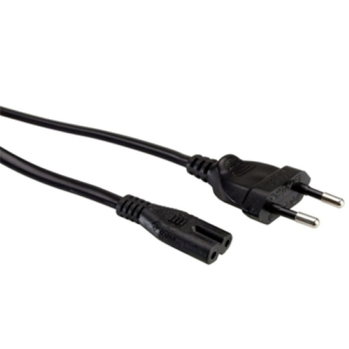 Tápkábel Digital One SP01275, Laptophoz, 250V, C7, Fekete