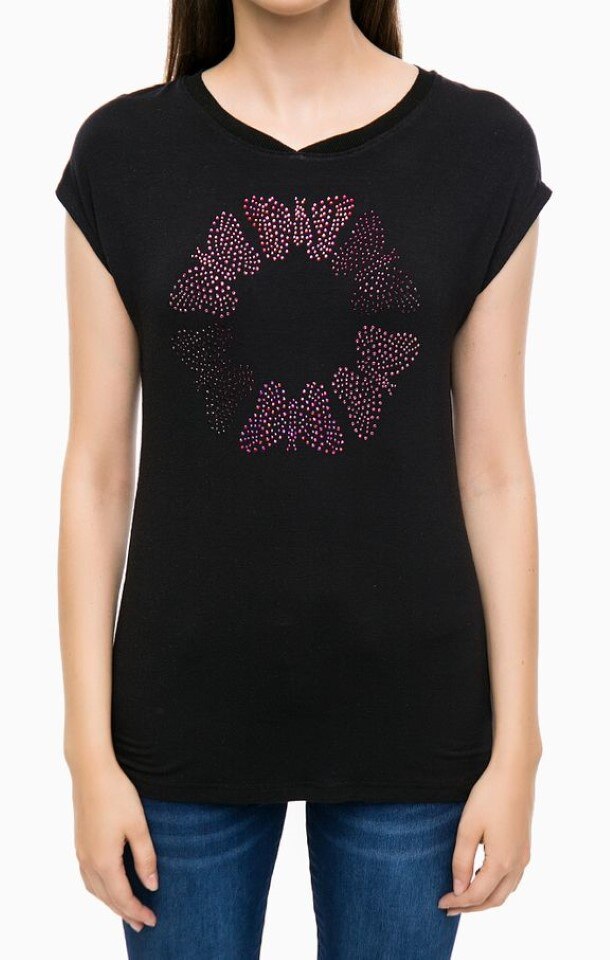 Tricou Desigual 38, Negru, 17WWTK60